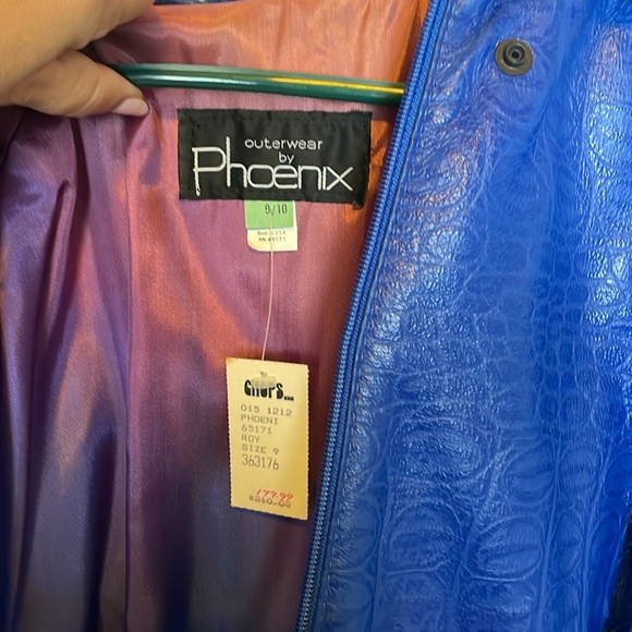 NWT 1980s Vintage Blue Suede Leather Bomber Jacket. - Picture 9 of 16